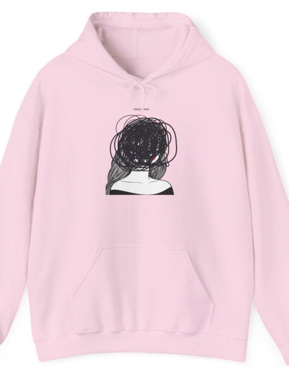 Noah Kahan Pink Graphic Hoodie - Busy Head - pink, green, blue, black, white,